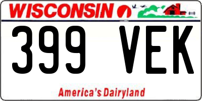 WI license plate 399VEK