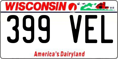 WI license plate 399VEL