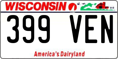 WI license plate 399VEN