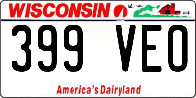 WI license plate 399VEO