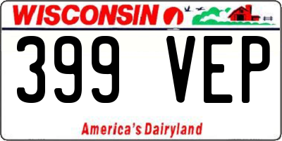 WI license plate 399VEP
