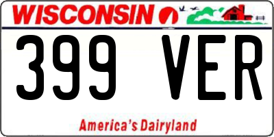 WI license plate 399VER