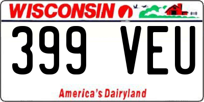 WI license plate 399VEU
