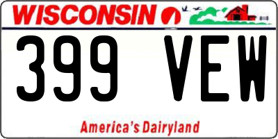 WI license plate 399VEW