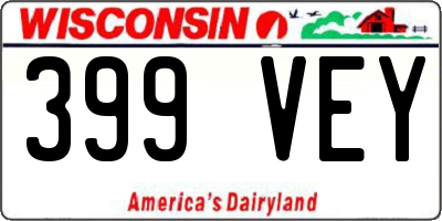 WI license plate 399VEY