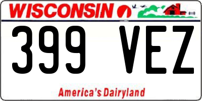 WI license plate 399VEZ
