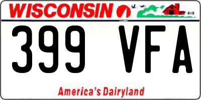 WI license plate 399VFA