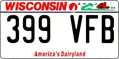 WI license plate 399VFB