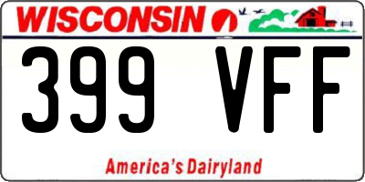 WI license plate 399VFF