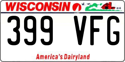 WI license plate 399VFG