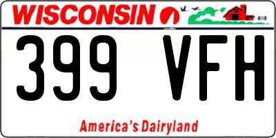 WI license plate 399VFH