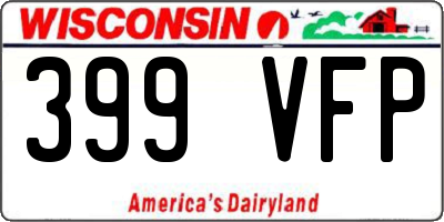 WI license plate 399VFP