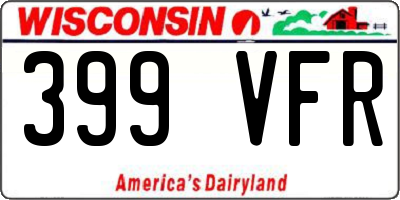 WI license plate 399VFR