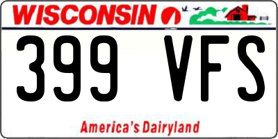 WI license plate 399VFS