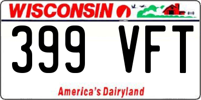 WI license plate 399VFT
