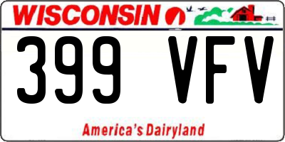 WI license plate 399VFV