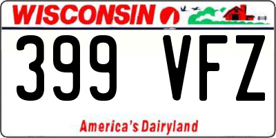 WI license plate 399VFZ