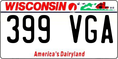 WI license plate 399VGA