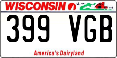 WI license plate 399VGB