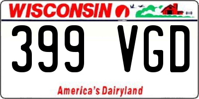 WI license plate 399VGD