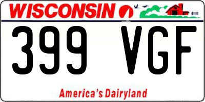 WI license plate 399VGF