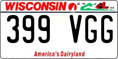 WI license plate 399VGG