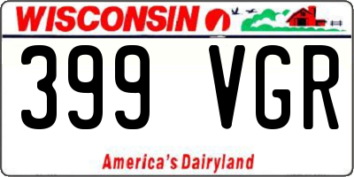 WI license plate 399VGR