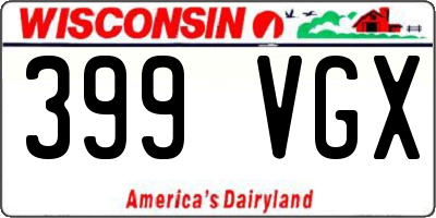 WI license plate 399VGX
