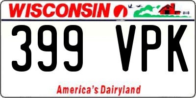 WI license plate 399VPK