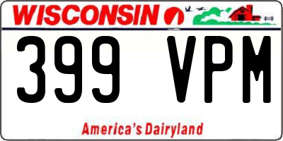 WI license plate 399VPM