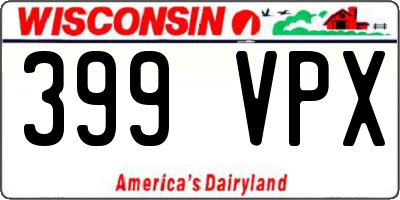 WI license plate 399VPX