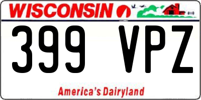 WI license plate 399VPZ