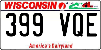 WI license plate 399VQE