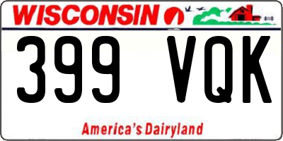 WI license plate 399VQK