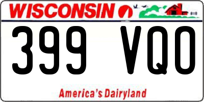 WI license plate 399VQO