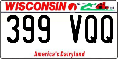 WI license plate 399VQQ