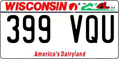 WI license plate 399VQU