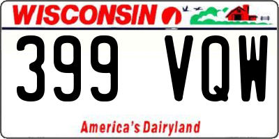 WI license plate 399VQW