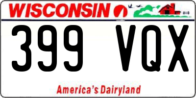 WI license plate 399VQX