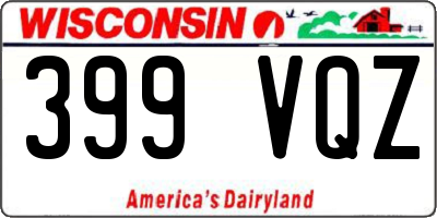 WI license plate 399VQZ
