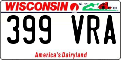 WI license plate 399VRA