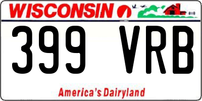WI license plate 399VRB