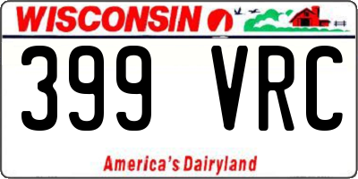 WI license plate 399VRC