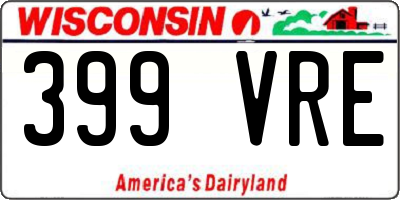 WI license plate 399VRE