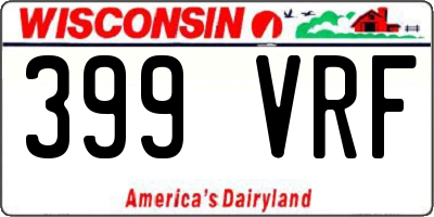 WI license plate 399VRF
