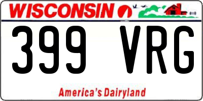 WI license plate 399VRG