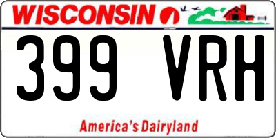 WI license plate 399VRH