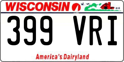 WI license plate 399VRI