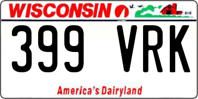 WI license plate 399VRK
