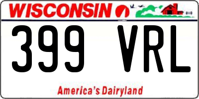 WI license plate 399VRL